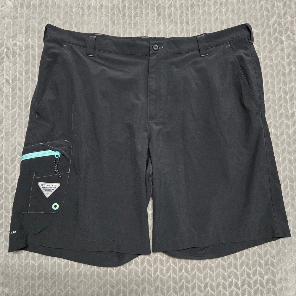 Columbia PFG Terminal Tackle Mens Black Performance Fishing Gear Shorts 42W 10L